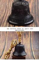 Vaso ritual de cobre puro artesanal hecho a mano en Nepal, práctica tántrica tibetana, mortero de campana de diamante de cinco hebras, tamaño mediano - details 5
