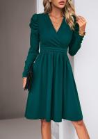 Elegante V-cuello Vestido para Mujer Color Sólido de Alta Calidad Estilo Retro Casual Moda Femenina - details 22