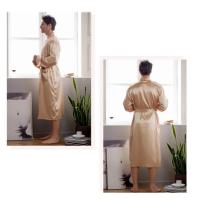Albornoz largo de talla grande 3XL para hombre, ropa de dormir negra para novio, bata de boda, ropa de dormir de primavera y verano, ropa de dormir holgada de satén para el hogar - details 13