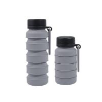 Botella de agua de silicona plegable a prueba de fugas, tazas de agua plegables reutilizables portátiles, taza de café retráctil con mosquetón inoxidable - details 3