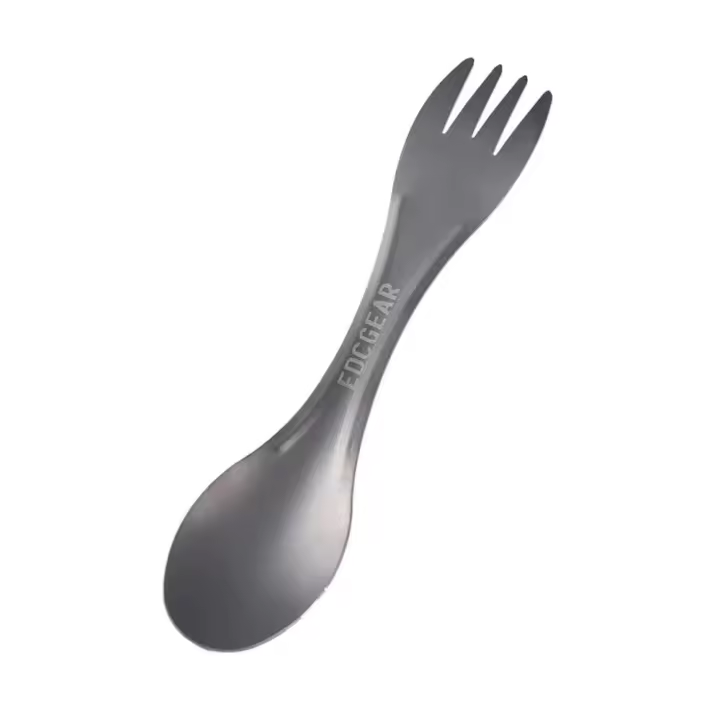 Utensilios de cocina de titanio ultraligeros, cucharas de mango largo, tenedores para acampar, accesorios portátiles orgánicos para pícnic al aire libre EDC - 1