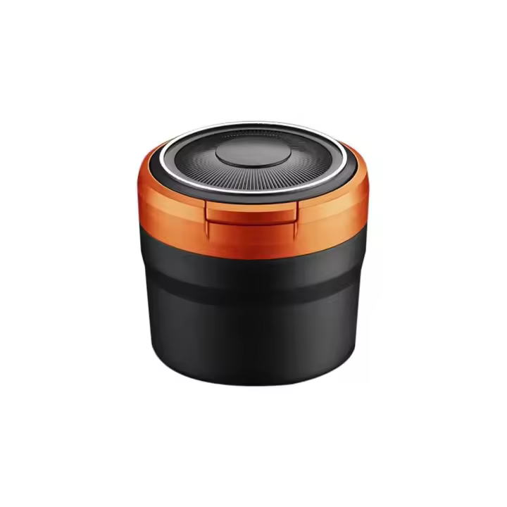 Limpieza de monedas de basura de coche, Cenicero, taza de lámpara LED, soporte de Cenicero de coche desmontable portátil, interior - 1