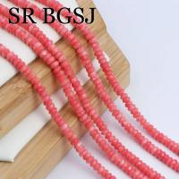 4x2mm facetado forma de ábaco Rosa Natural mar bambú Coral suelta DIY joyería cuentas espaciadoras al por mayor - details 3