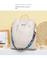 Mochila de Cuero Suave Casual para Mujeres Impermeable, Resistente al Desgaste, Antirrobo con Patrones de Parche Bolsa de Hombro Grande con Lining de Dacron - details 12