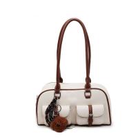 Bolso de hombro de cuero de gran capacidad, diseño de alta gama, estilo simple, con doble bolsillo, bolso de hombro único, bolso de mano minimalista. - details 7