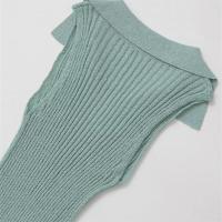 Vestido largo de punto con cuello en V Moda de verano para mujer Material de poliéster sin mangas - details 7