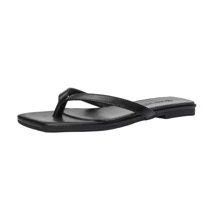 Chanclas de verano 2025 con punta cuadrada, diseño de gatito francés y clip en los dedos, tacón medio alto para mujer, tacón fino, sandalias frescas para uso exterior. - 1