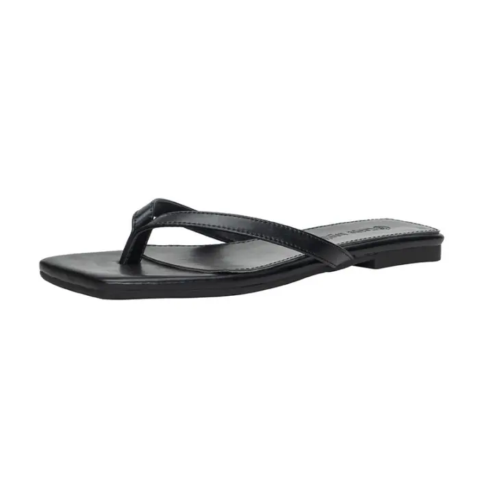 Chanclas de verano 2025 con punta cuadrada, diseño de gatito francés y clip en los dedos, tacón medio alto para mujer, tacón fino, sandalias frescas para uso exterior. - 1