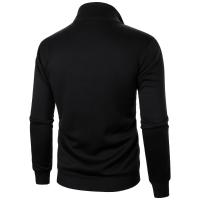Cárdigan de color sólido para hombre, abrigo con capucha y cuello levantado con cremallera deportiva informal - details 22