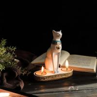 Estatua de Gato Egipcio Vintage Figura de Gato diosa de Resina para Decoración del Hogar Portavelas - details 3