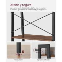 Estantería de 5 Niveles, Librería Industrial, Fácil de Montar, para Salón, Dormitorio, Cocina, Marrón Rústico y Negro LLS45X - details 49