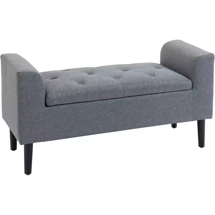 Mueble de Almacenamiento Multifuncional Pieza de Almohada Desmontable con Patas 116x44x58 cm Gris - 1