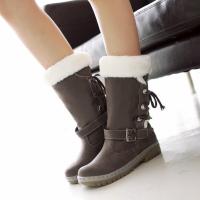 Otoño Invierno zapatos planos para mujer botas de nieve botas martin cálidas - details 1