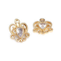 10 Uds. Colgantes de latón y circonita de Color dorado de 18K, accesorios para hacer joyas Diy de alta calidad, collar, pendientes - details 4