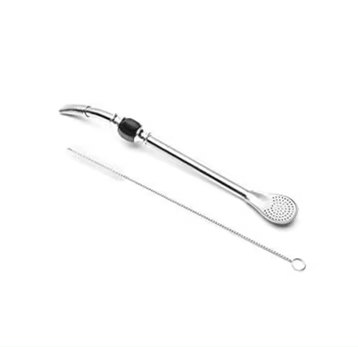 Bombilla Premium de Acero Inoxidable para Yerba Mate Cepillo y Filtro Desmontables para Optima Limpieza - 1