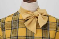 Vestido Midi de Cuello Alto con Lazo de Cuadros Retro Moda de Invierno para Mujeres Hepburn - details 13
