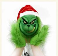 Gorro navideño de Santa Grinch para cosplay de monstruo de pelo verde - details 9