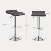 Taburetes de Cocina Giratorios 360° Altura Ajustable con Reposapiés Taburetes Altos con Asiento PVC para Comedor, Salón y Cafetería Negro+Negro - details 38