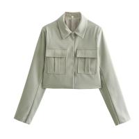 BUNO-traje informal para mujer, Chaqueta corta con bolsillos y cuello vuelto, pantalones elegantes de pierna ancha, moda urbana, primavera y verano, 2025 - details 3