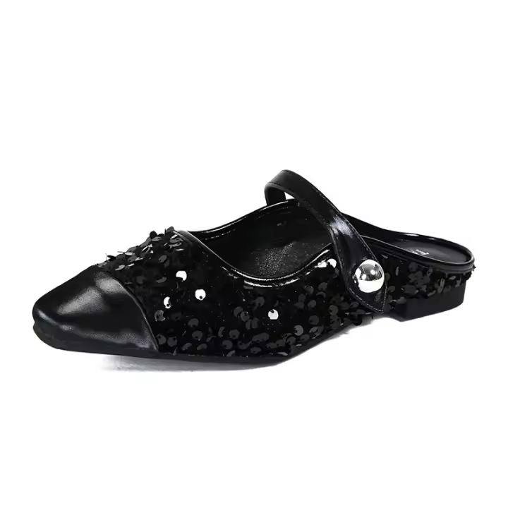 Sandalias Baotou con lentejuelas con medias tipo zapatillas Muller - 1