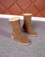 Botas de nieve cálidas para mujer, botines de lana, zapatos informales cómodos a media pantorrilla, invierno, 2023 - details 8