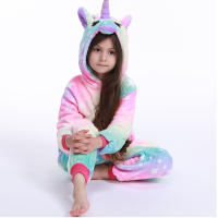 Pijama de dinosaurio Kigurumi para bebé y niño, ropa de franela con dibujos de animales rojos, unicornio, Invierno - details 1