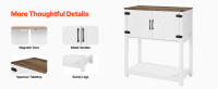 SucceBuy Farmhouse Coffee Bar Gabinete, 31.5 x 13.8 x 34.6 pulgadas, con almacenamiento de tres niveles y puertas magnéticas, para sala de estar - details 4