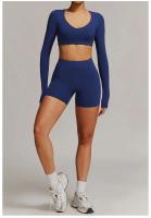 Conjunto de Gimnasio Yoga UDS para Mujeres Ropa de Entrenamiento de Manga Corta, Camisón Largo, Monos de Camping PIESS, Shorts de Correr - details 36