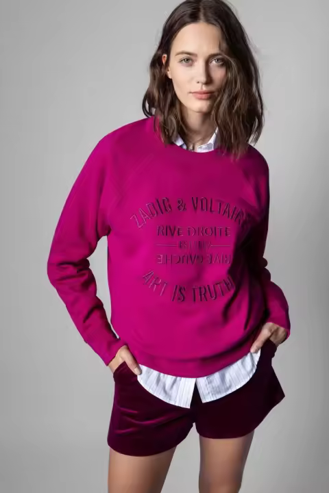 Sudadera Con Capucha Bordada De Algodón Rosa Para Mujer, Jersey Clásico De Nicho Francés ZV, 24 Principios De Otoño, Nuevo - 1