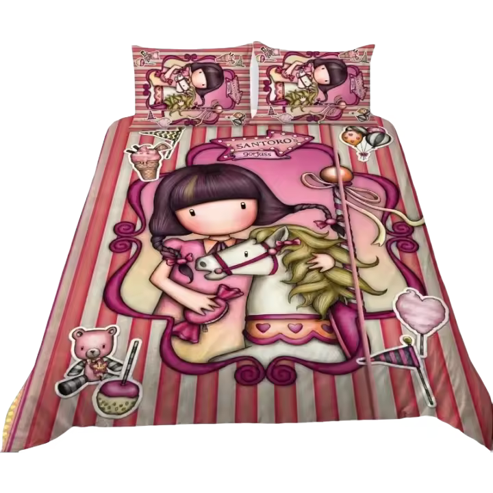 Conjunto de Funda de Edredón Santoro Gorjuss Tamaño Compacto para Cama de Niña Bonita con Estampado 3D - 1