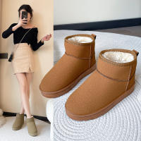 Botas de nieve de ante de vaca para mujer, botines cálidos con felpa gruesa, para clima frío, novedad de invierno, 2023 - details 1