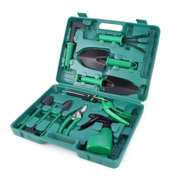 Juego de Herramientas de Jardín de Acero Inoxidable Kit de 10 Piezas con Estuche Organizador - 1