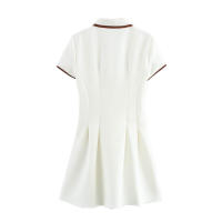 Vestidos Cortos Blancos de Moda para Mujer OUWU Polo, Mini Vestido de Primavera, Vestidos Acanalados de Manga Corta - details 2