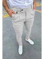 Pantalones formales informales con decoración de Bolsillo falso para hombre, nuevos - details 9