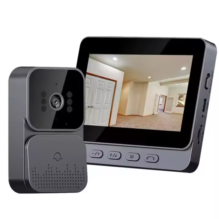 Camara De Video WiFi Puerta Inteligente Tuya Con Detección De Movimiento PIR Alarma IR Cámara HD Wireless Intercomunicador De Seguridad Para Hogar - 1