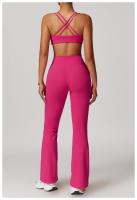 Conjunto de Yoga Ajustado de Cuidado de Belleza de Espalda Cruzada Traje de Fitness de Cintura Alta y Levantamiento de Caderas Conjunto de Nylon con Sujetador y Pantalones - details 15