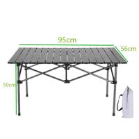 Mesa plegable de exterior con bolsillo de malla, mesa metálica portátil para viajar, adecuada para camping, pesca, etc. - details 15