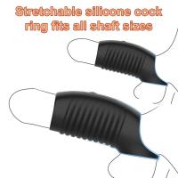 Leten 2 en 1 funda vibratoria anillo de Control de aplicación extensor de eyaculación retardante masculino vibrador juguetes sexuales para adultos - details 1