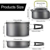 Juego de Utensilios de Cocina para Acampar al Aire Libre Olla Antiadherente de Aluminio, Vajilla Portátil para Exteriores, Olla de Cocina, Tazón, Senderismo, Barbacoa, Picnic - details 1