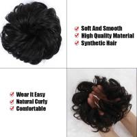 Extensiones de cabello para mujer, peluca Retro para Cosplay, peluca para discoteca y Bar, coleteros sintéticos, moño de pelo desordenado, piezas de cabello postizas - details 14