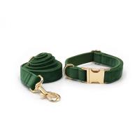 terciopelo verde pavo real grabado, conjunto correa de arnés perros personalizado, Collar ustable sin escape para mascotas con - details 10
