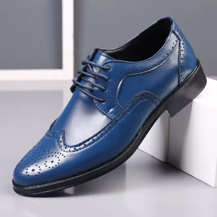 Zapatos de cuero de los hombres,zapatos formales de negocios,estilo británico,Casual Plus Size,zapatos de hombre - 1