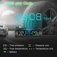 Sistema de monitoreo inalámbrico TPMS Universal, reloj de energía Solar, pantalla LCD, 4 sensores externos de presión de neumáticos - details 3
