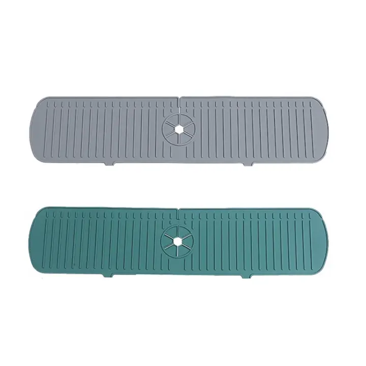 Almohadilla de silicona para grifo de cocina, almohadilla de recolección de agua para grifo, almohadilla para salpicaduras de fregadero grande, estera de protección para encimera, 2 uds. - 1