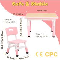 Juego de Mesa y 2 sillas para niños, Altura Ajustable, Juego de Mesa y Silla para niños de 3 a 8 años, fácil de Limpiar, Aprobado por CPC y CE (Juego de 3 Piezas), Color Azul - details 39