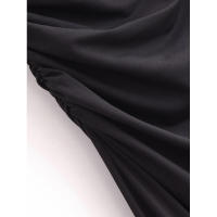 Vestido largo asimétrico sin mangas con dobladillo fruncido lateral para mujer de High Street, negro, sexy, maxi. - details 6