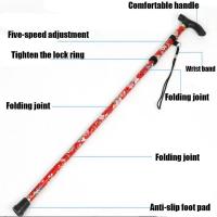Bastón de Trekking Plegable de Aluminio Aeronáutico Ligero, Telescópico y Compacto para Senderismo, Montañismo o Trail Running Antideslizante con 5 Secciones Esencial para Actividades al Aire Libre - details 3