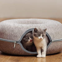 Cama Suave para Mascotas Premium de Algodón Cueva Semi-Abierta para Gatos Interiores No deforma - details 5