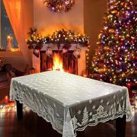 Mantel Ense blanco navideño, decoración de mesa de comedor, funda de Papá Noel, muñeco de nieve, alce, fiesta de boda, regalos de Año Nuevo - details 1