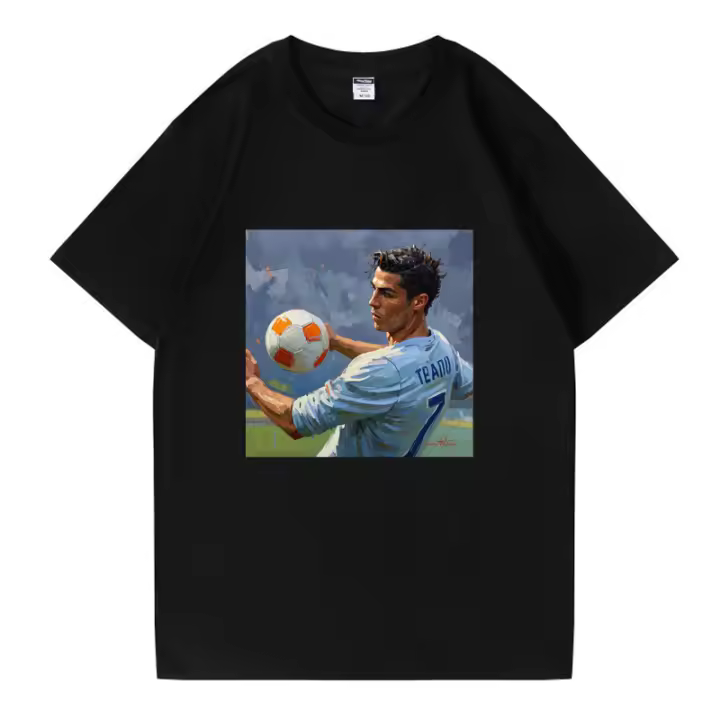 2025 Camiseta para hombre Camiseta negra de algodón puro Camisetas Ronaldo top blanco - 1